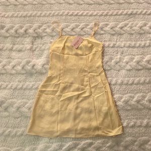 Misguided Petite Yellow Mini Dress